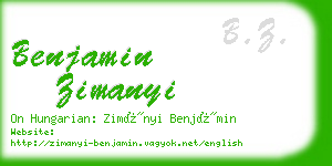 benjamin zimanyi business card